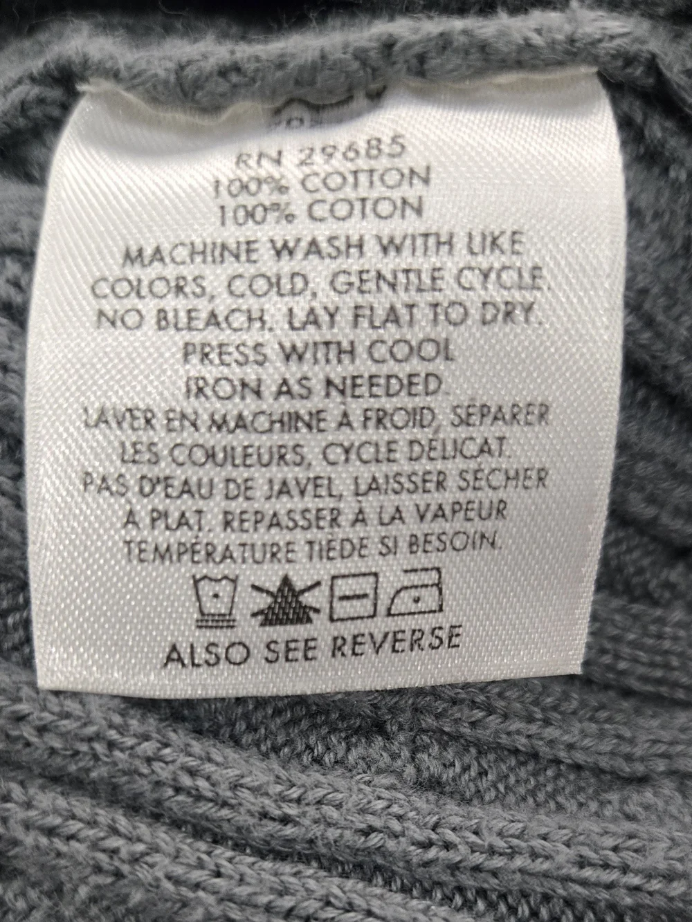 Pendleton Men's Gray Cable-Knit Half-Zip Sweater #503 - Picture 7 of 7
